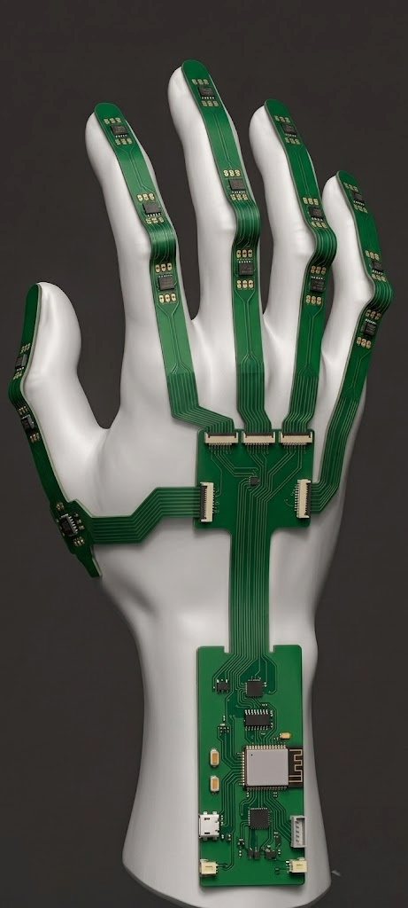 REACH flexible sensor electronics on a hand